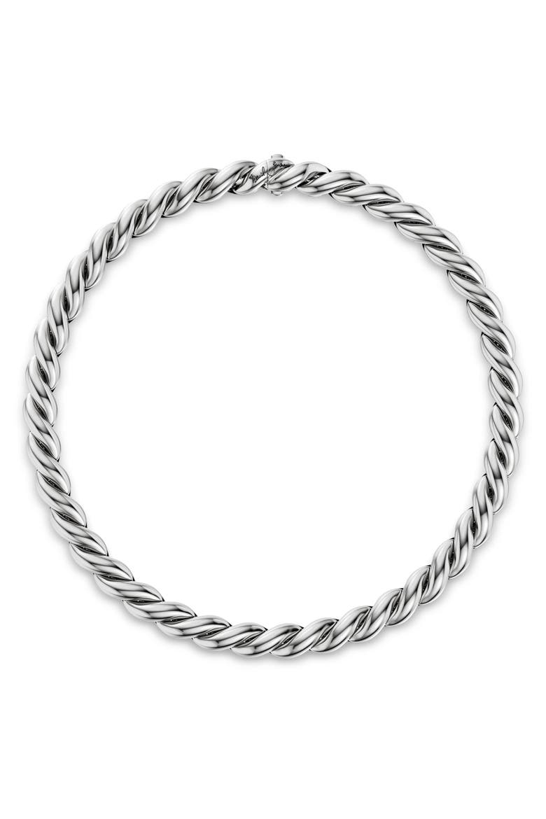 Sculpted Cable Chain Necklace, Alternate, color, SILVER