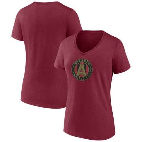 Women's Fanatics Branded Red Atlanta United FC Logo V-Neck T-Shirt