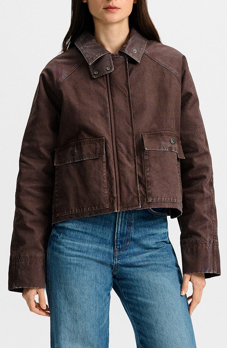 Veronica Beard Arlo Cotton Barn Jacket, Alternate, color, Dark Umber