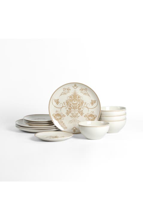 Opal Stoneware 12-Piece Dinnerware Set