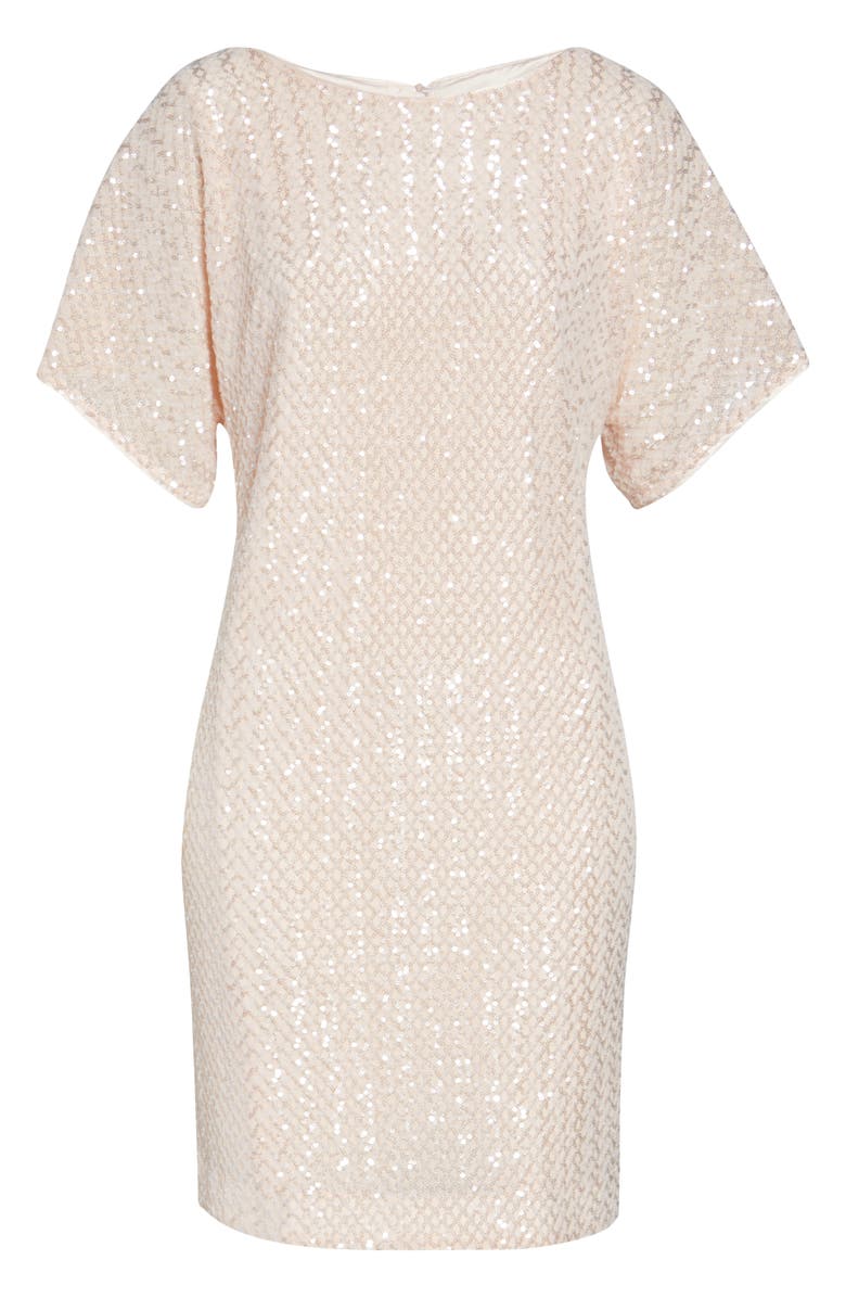 Vince Camuto Sequin Short Sleeve Shift Dress, Alternate, color, 