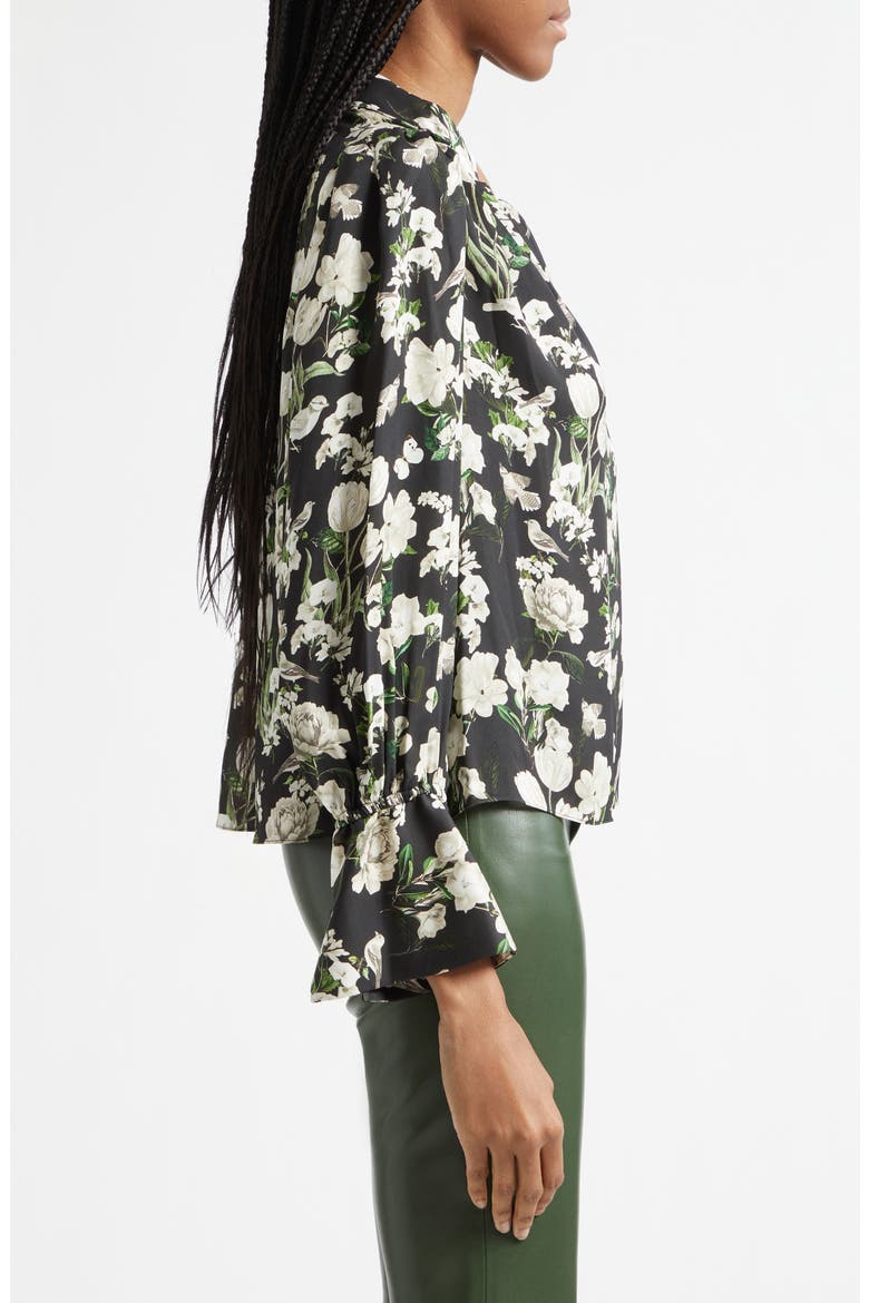 Marion Floral Print Pleated Top, Alternate, color, MORNINGSTAR FLORAL BLACK