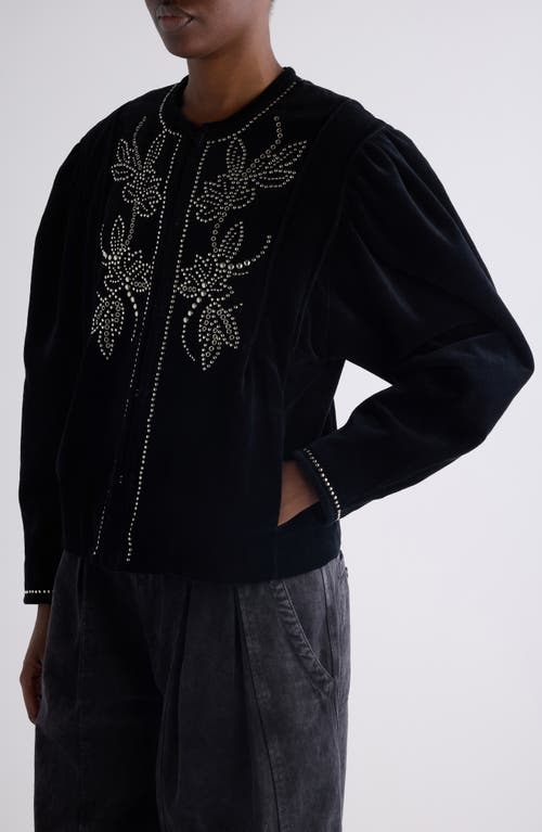 Isabel Marant Pietra Stud-embellished Velvet Jacket In Black