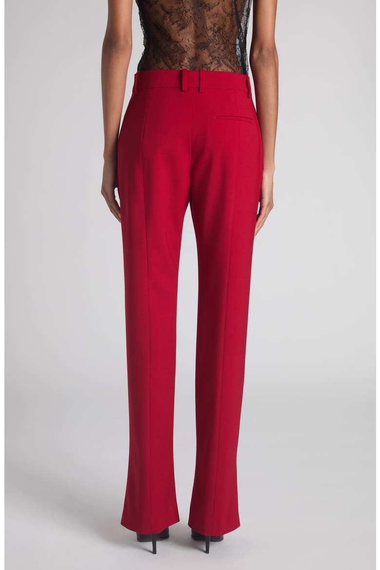Pleated Straight Leg Wool Trousers, Alternate, color, CRIMSON