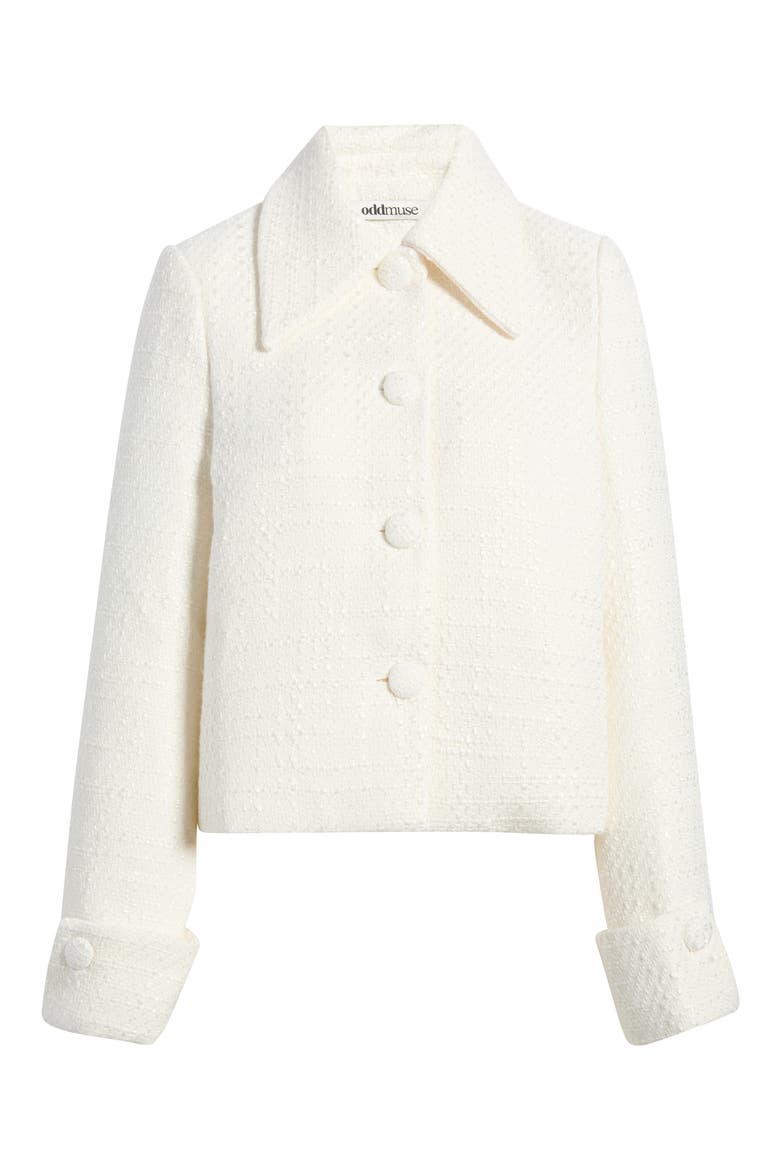 Bouclé Jacket, Alternate, color, WHITE