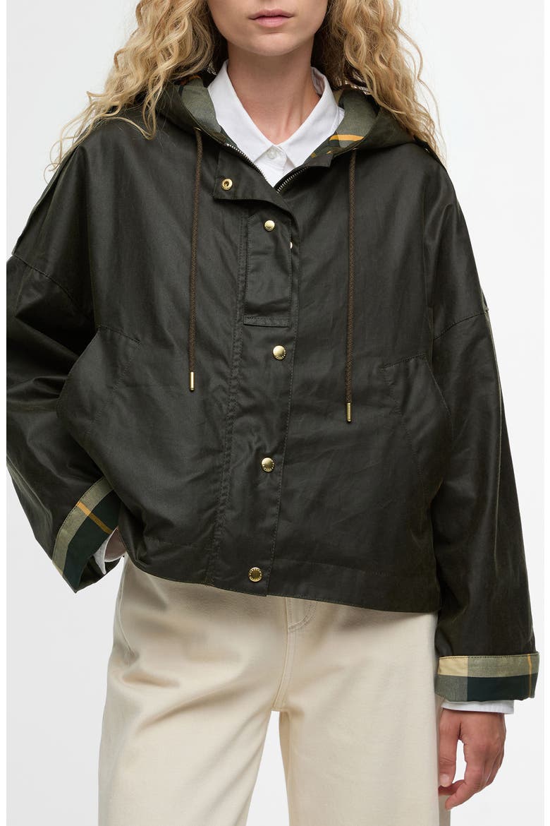 Ryedale Waxed Cotton Jacket, Main, color, ARCHIVE OLIVE/ ANCIENT TARTAN