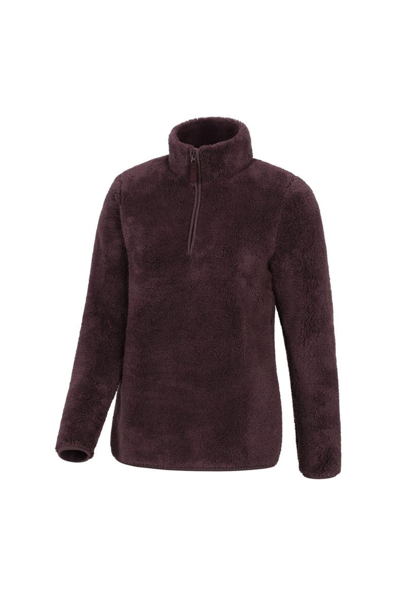 Teddy Fleece Quarter Zip Fleece Top, Alternate, color, Brown