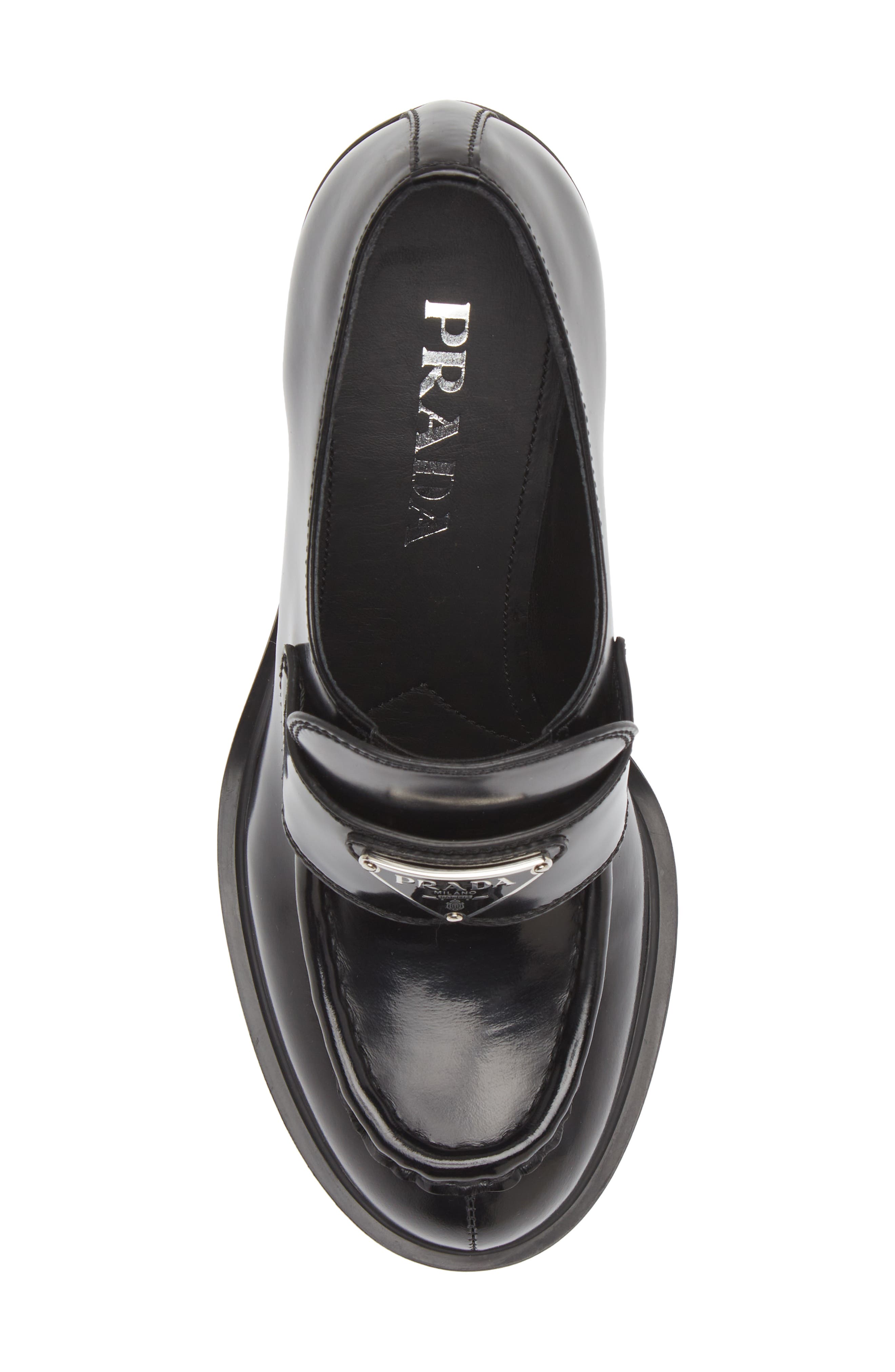 Prada Chocolate Platform Loafer, Alternate, color, 