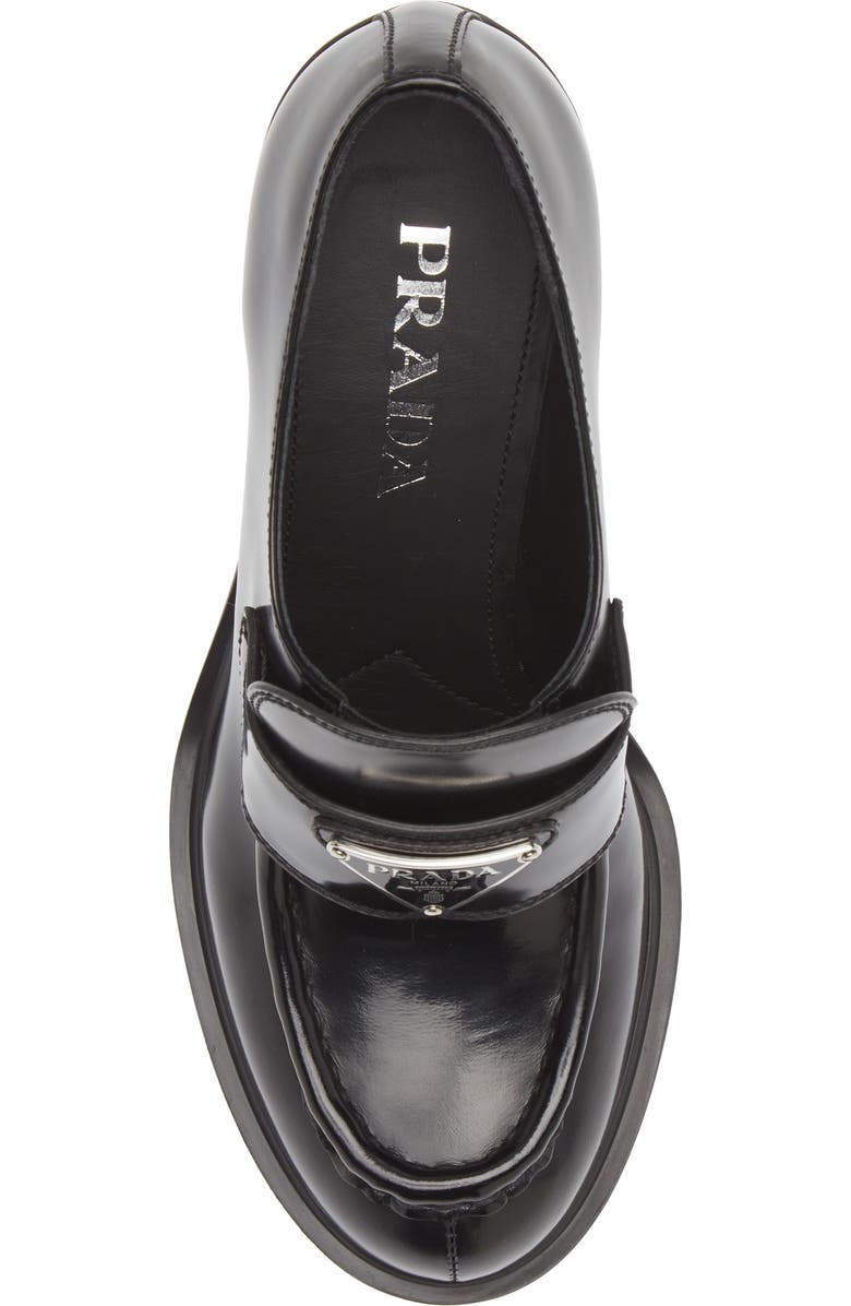 Prada Chocolate Platform Loafer, Alternate, color,