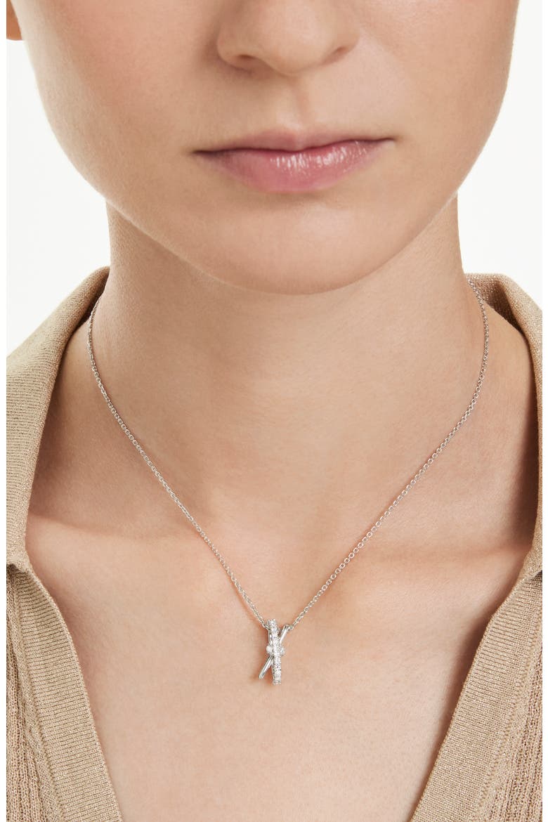 Hyperbola Ring Pendant Necklace, Alternate, color, WHITE/ SILVER