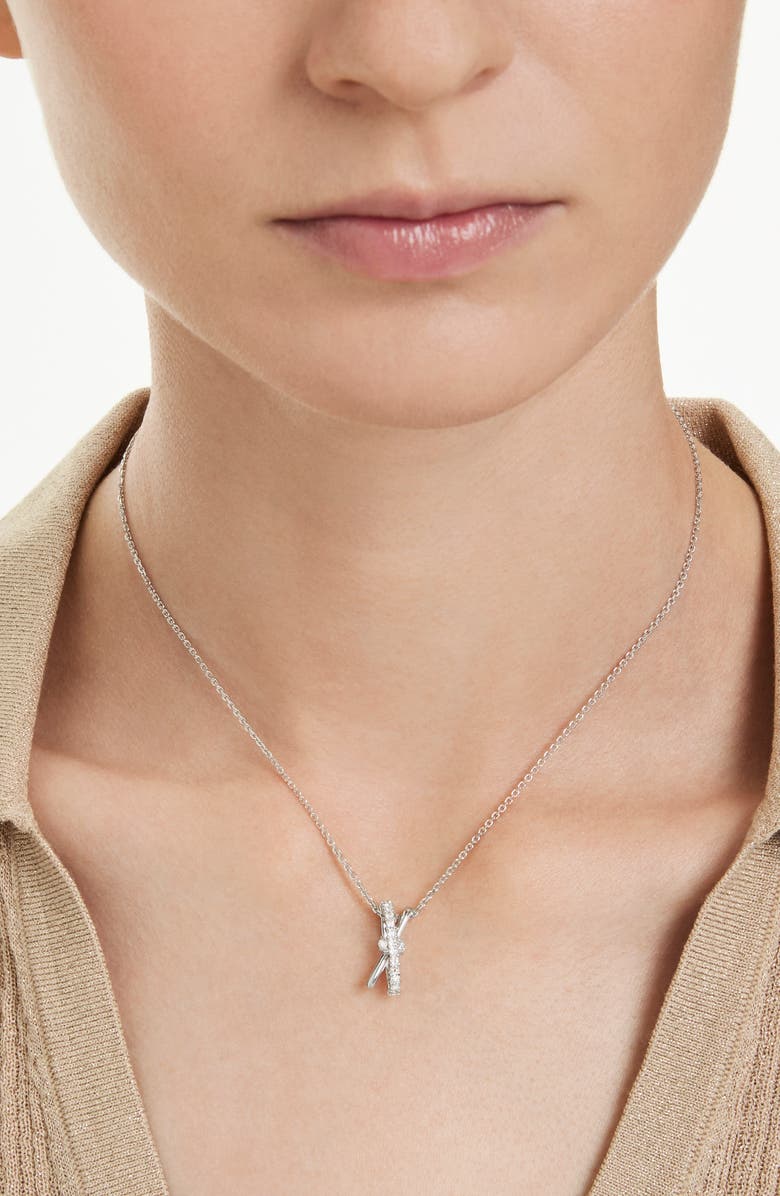 Swarovski Hyperbola Ring Pendant Necklace, Alternate, color, White/ Silver