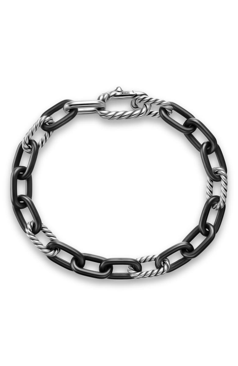 David Yurman Madison Link Bracelet, Alternate, color, Black/ Silver