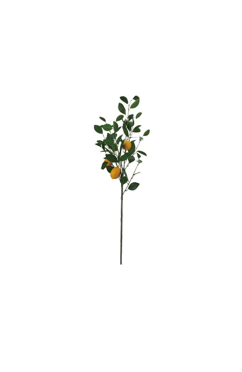 Storied Home Faux Lemon Tree Branch, Main, color, Yellow