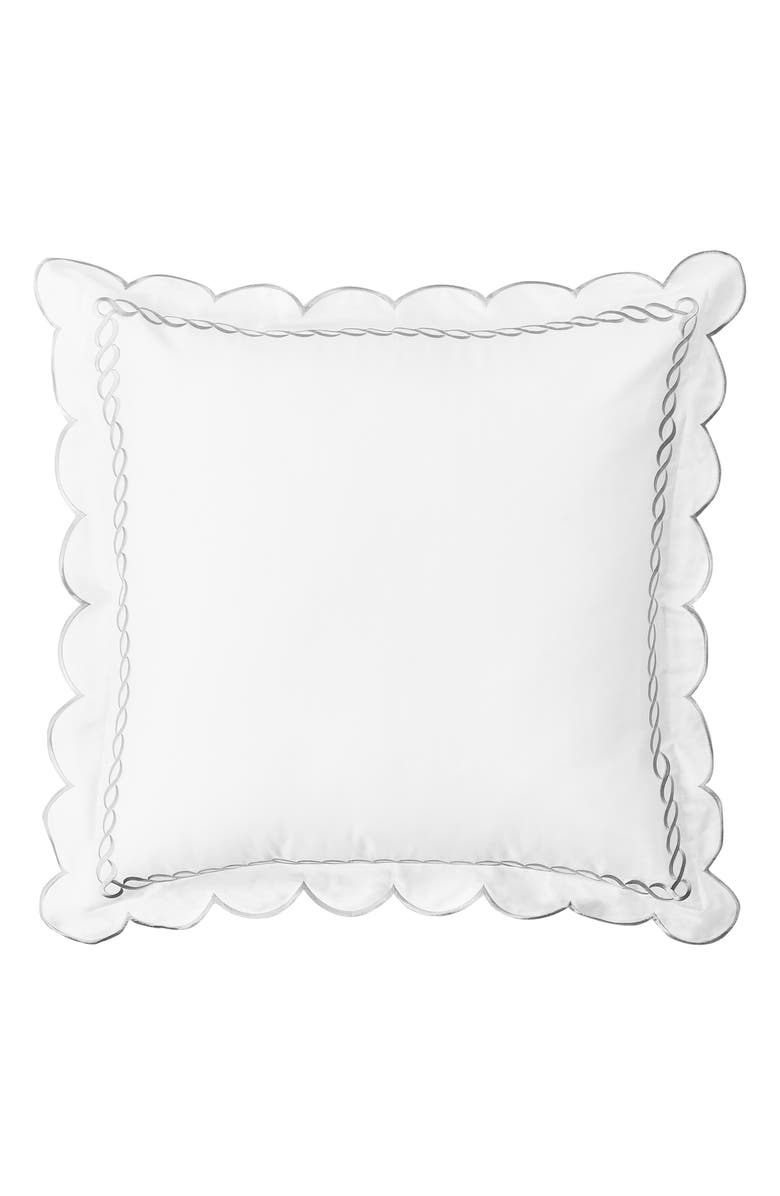 MELANGE HOME Set of 2 Scallop Rope Euro Shams, Alternate, color, Grey