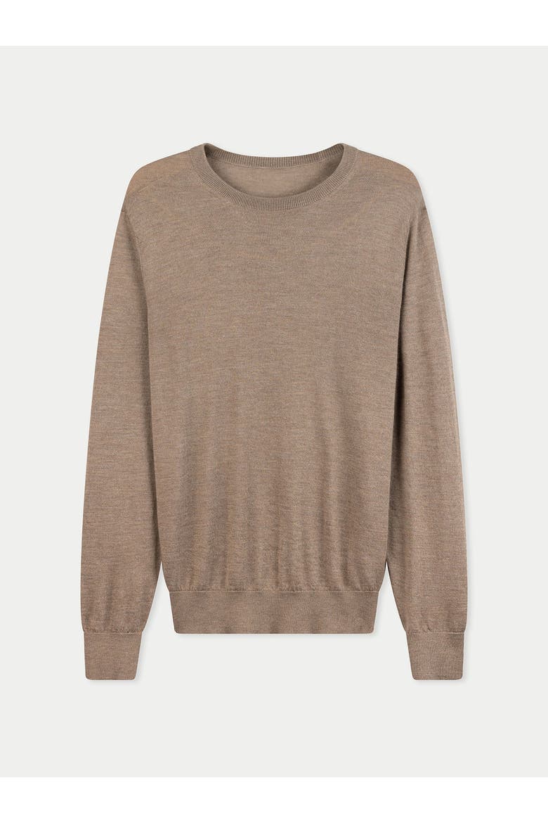 Cashmere Silk C-Neck Sweater, Main, color, timber wolf