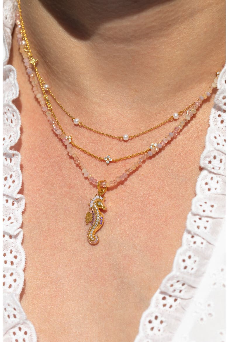 Pink Sands Beaded Necklace, Alternate, color, GOLD
