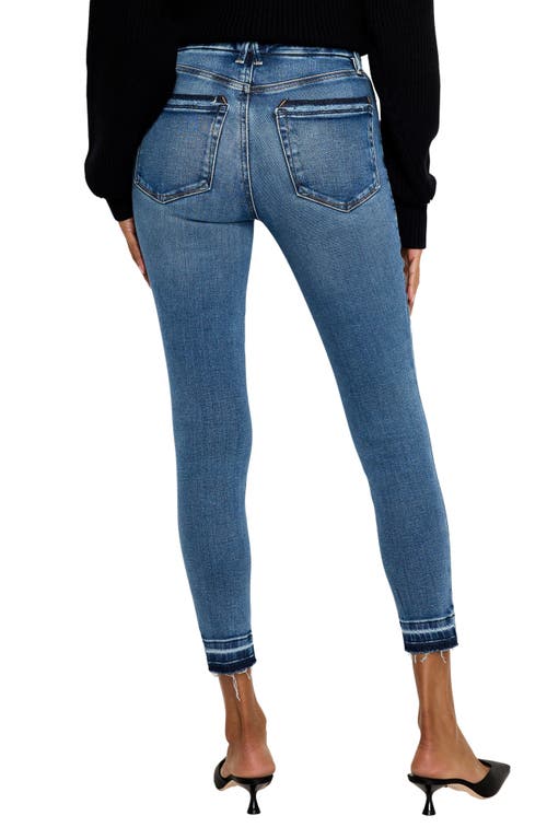 Good American Good Waist High Waist Distressed Release Hem Crop Jeans In Indigo699