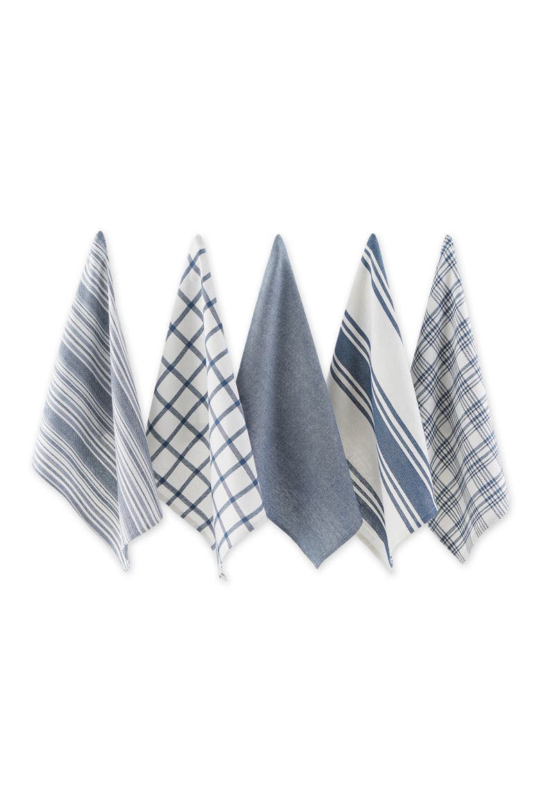 Everyday Mixed Basic Dishtowel Set/5, Main, color, Stone Blue