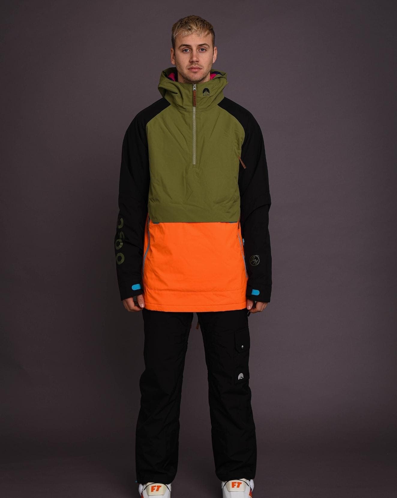Snow Park Overhead Jacket - Orange & Khaki - image 2