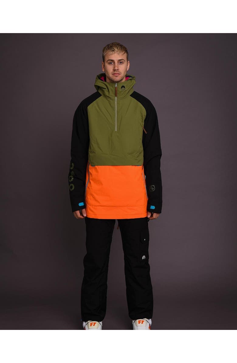 OOSC Snow Park Overhead Jacket - Orange & Khaki, Alternate, color, Orange & Khaki
