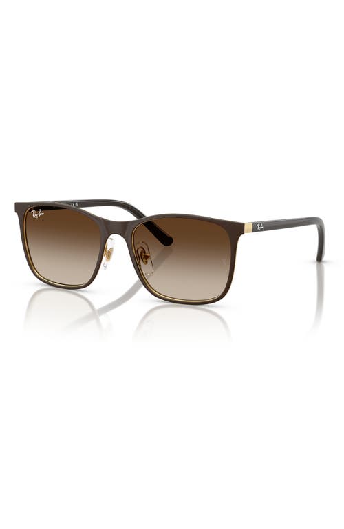 Ray Ban Ray-ban 48mm Gradient Square Sunglasses In Brown Gradient