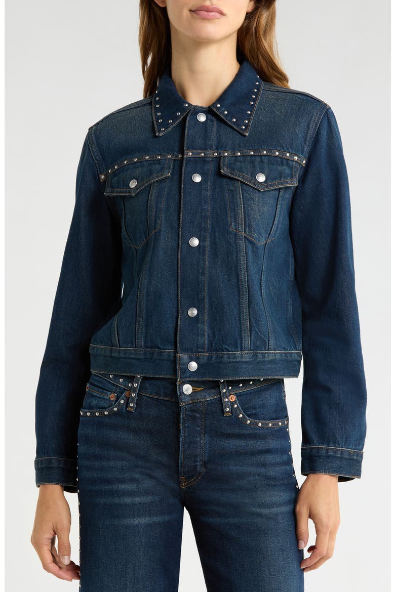 Baby Trucker Jacket, Alternate, color, BARLEY WORN STUD