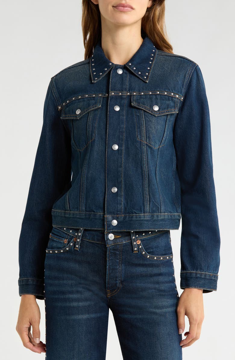 Re/Done Baby Trucker Jacket, Alternate, color, Barley Worn Stud