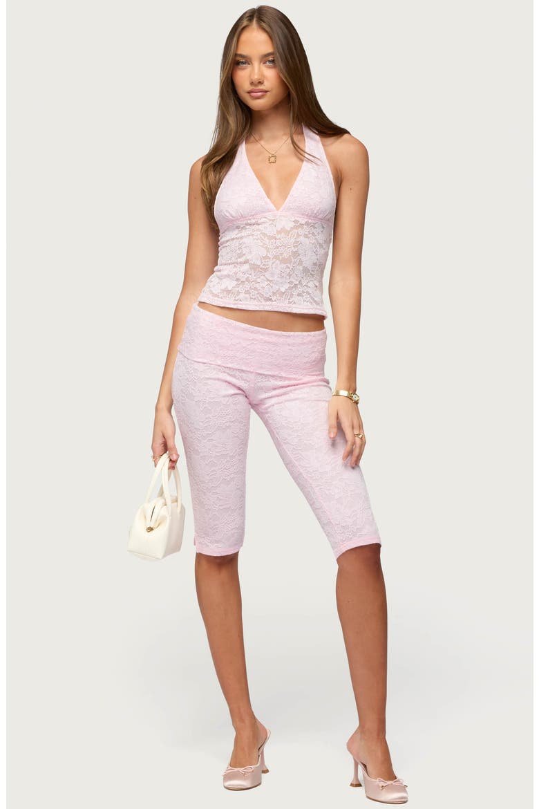 Talisa Lace Crop Halter Top, Alternate, color, LIGHT-PINK