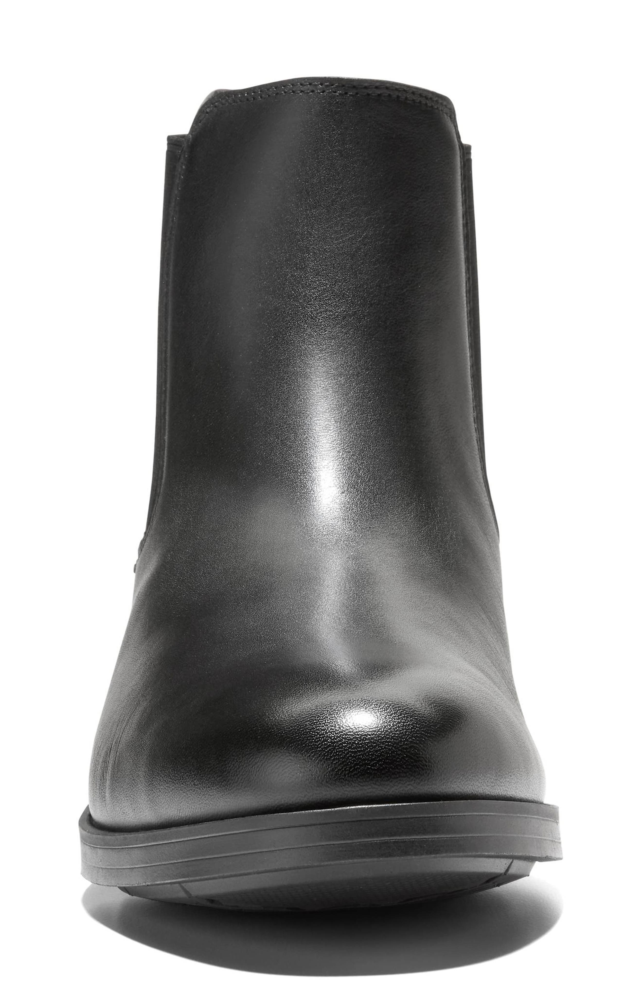 Cole Haan Newmark Grand Water Resistant Chelsea Boot, Alternate, color, Black / Black