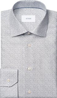 Eton Slim Fit Floral Crease Resistant Cotton Oxford Cloth Dress Shirt