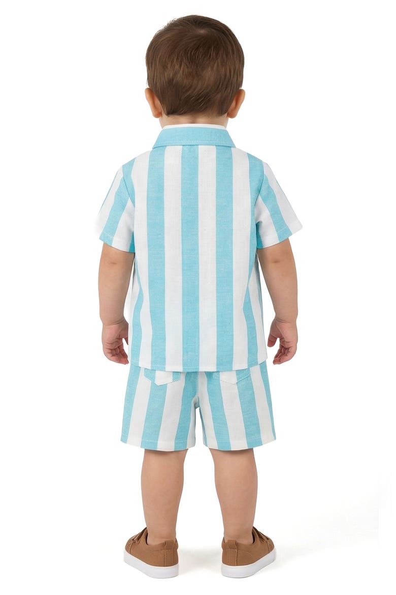 Oxford Cotton Button-Up Shirt & Shorts, Alternate, color, GREEN
