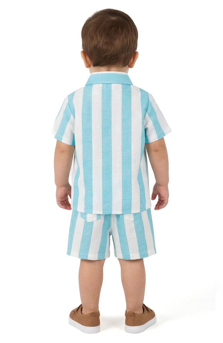 Andy & Evan Oxford Cotton Button-Up Shirt & Shorts, Alternate, color, Green