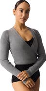 CAPEZIO Ribbed Knit Wrap Sweater