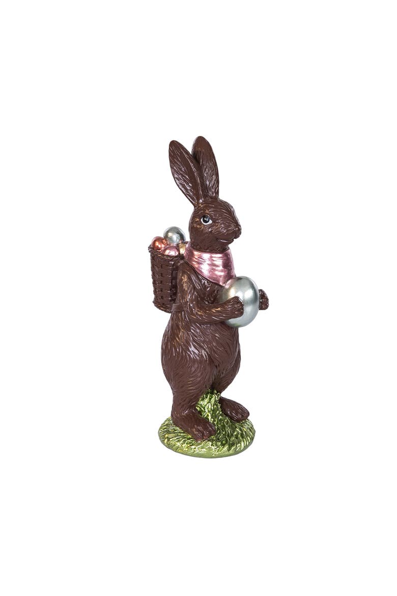 Chocolate Medium Easter Rabbit Figurine, Main, color, Brown