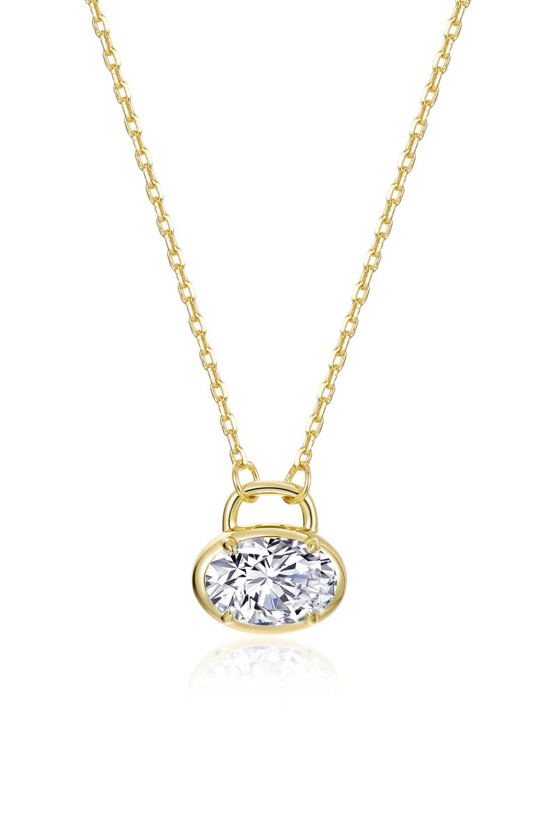 Oval Lock Necklace, Main, color, GOLD