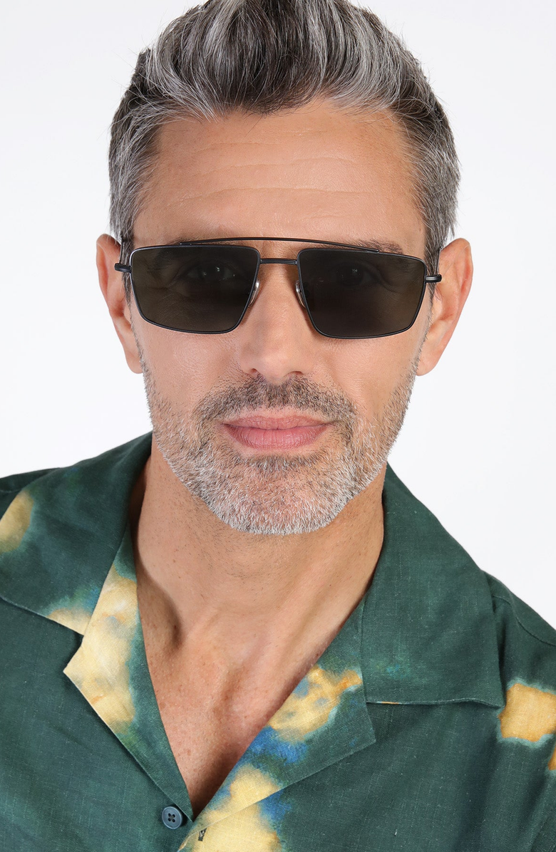 Illesteva Jane Sunglasses, Alternate, color, Matte Black / Olive