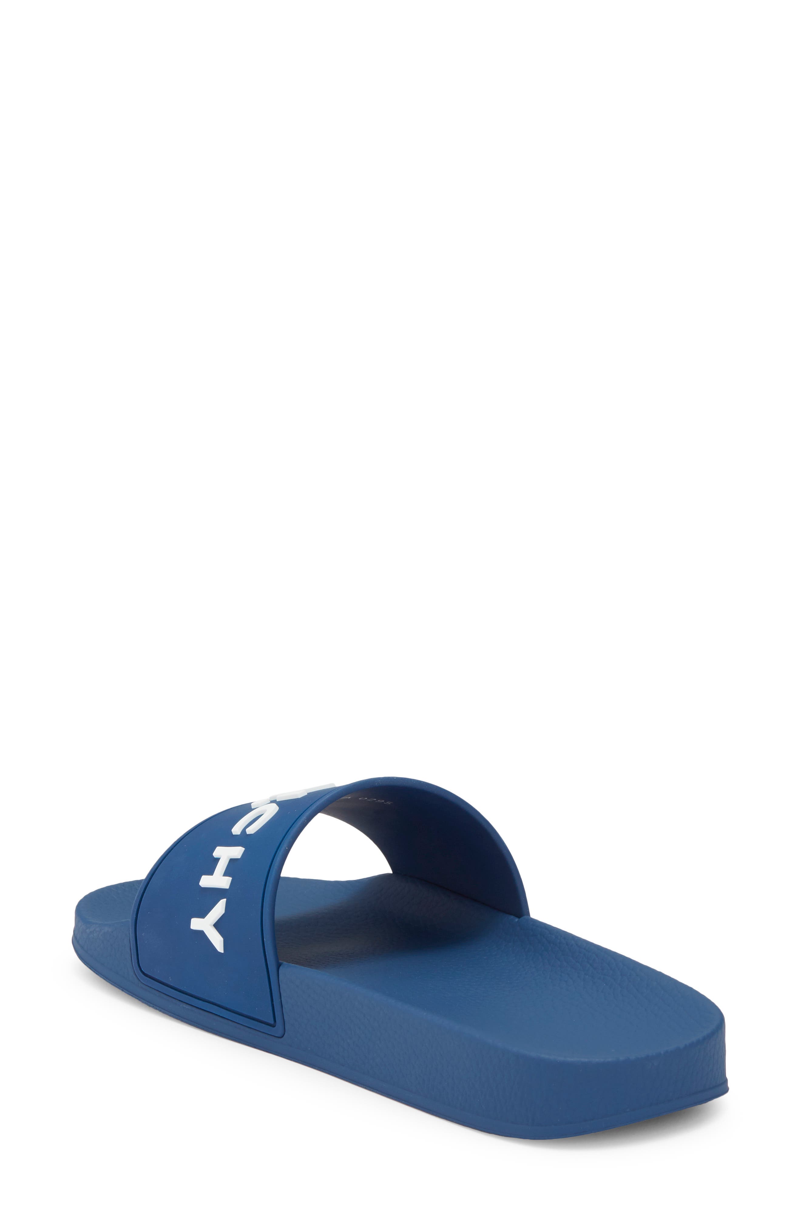 Givenchy Logo Slide Sandal, Alternate, color, Blue