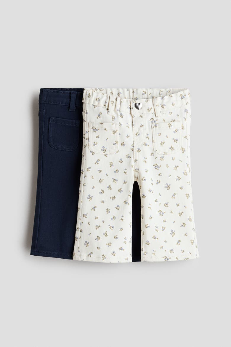 2-pack Twill Pants, Main, color, Dark blue/floral