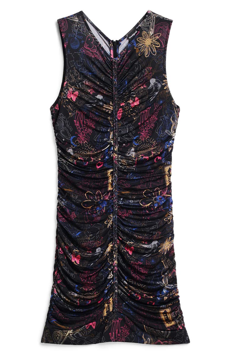 Desigual Graffiti Print Body-Con Minidress, Alternate, color, Black