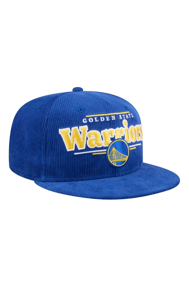 New Era Men's New Era Royal Golden State Warriors Throwback Display Corduroy 9FIFTY Snapback Hat, Alternate, color, Royal