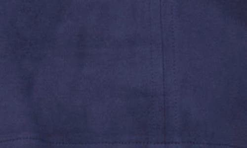 Vince Camuto Faux Suede Paneled Shift Dress In Blue