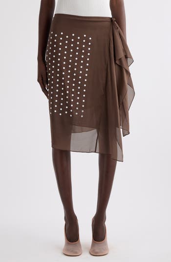 Dries Van Noten Sima Polka Dot Stretch Silk Wrap Skirt Dries Van Noten Sima Polka Dot Stretch Silk Wrap Skirt