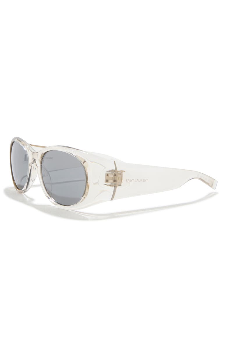 Saint Laurent 52mm Aviator Sunglasses, Alternate, color, Beige Beige Silver