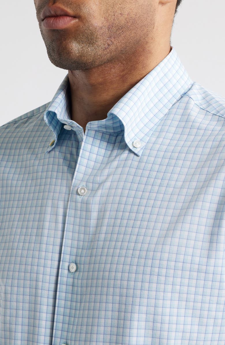 Peter Millar Crown Crafted Parker Performance Poplin Sport Shirt, Alternate, color, Blue Spruce