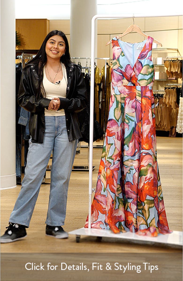 Floral Sleeveless A-Line Gown, sales video thumbnail