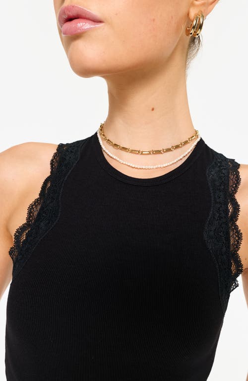 Cami Nyc Rian Lace Rib Tank In Black