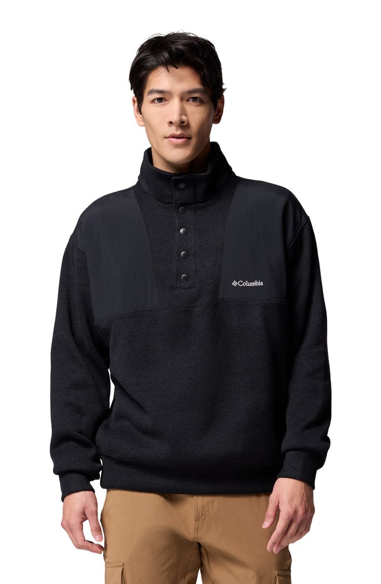 Columbia Sweater Weather Relaxed Fit Half Snap Pullover, Alternate, color, Black Heather 010