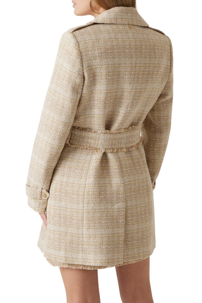 Mariah Cotton Blend Trench Coat, Alternate, color, VELVET TAUPE LUX TWEED