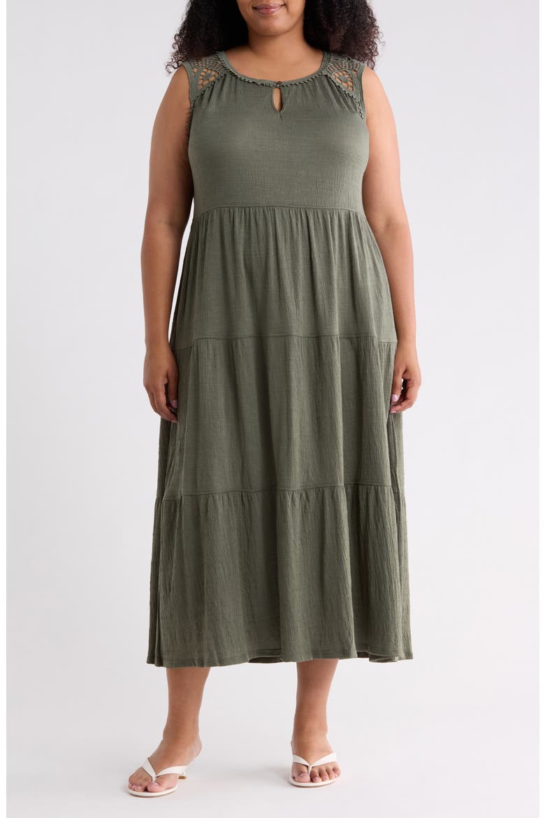 Keyhole Sleeveless Maxi Dress, Main, color, ARMY