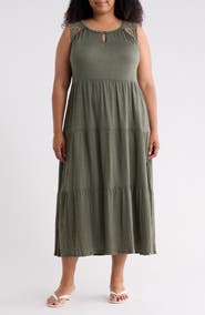 MAX STUDIO Keyhole Sleeveless Maxi Dress